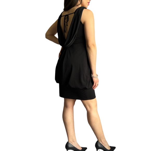 CACHE black plunge stretch banded bubble Cocktail style dress, size 4 - Picture 10 of 14